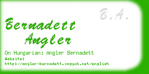 bernadett angler business card